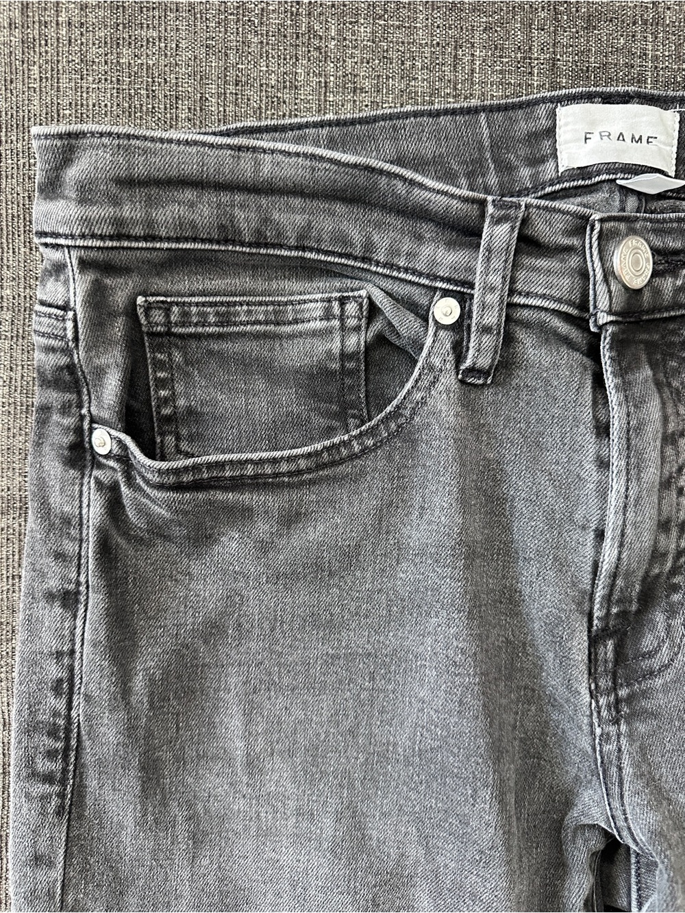 FRAME L’Homme Slim Jeans Men’s 32 Fade to Grey Gray Stretch Denim - Picture 4 of 11